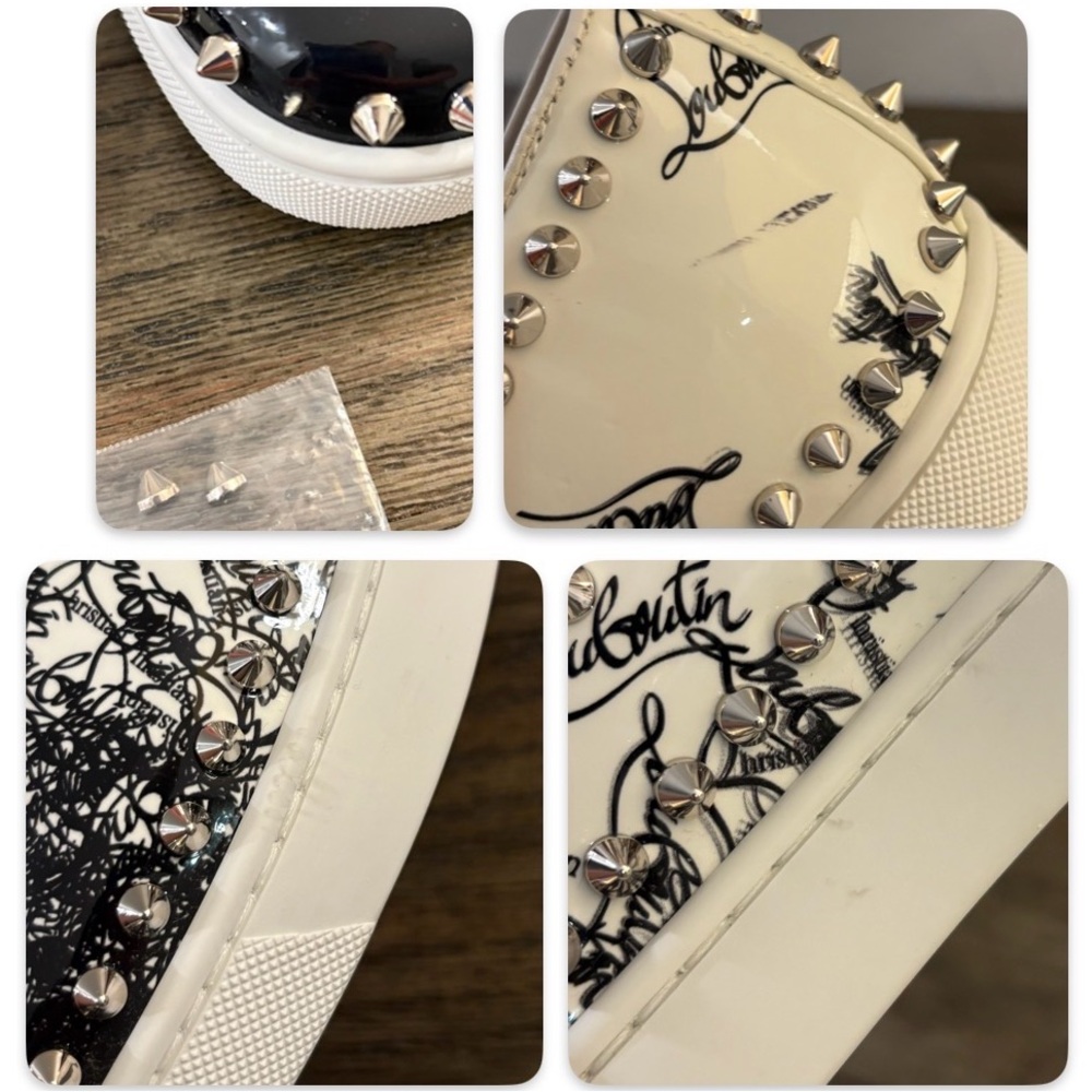 EUC [Christian Louboutin] Pik Boat Patent Spikes Slip-On LTD Men’s US 7 / EU 40 - Picture 11 of 12